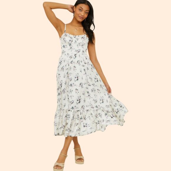 Altar'd State Dresses & Skirts - Altar'd State Satin Floral Midi Dress